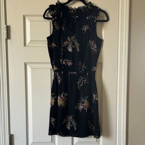 White House Black Market Black Floral Mini Dress